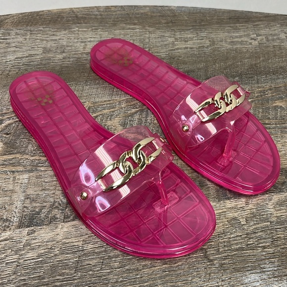 NEW Vince Camuto EVOLET Translucent Jelly Sandals -Raspberry Magenta Size 10 - Picture 3 of 10